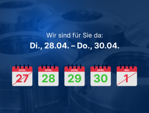 Mitteilung über die Arbeitszeiten während der kommenden Feiertage